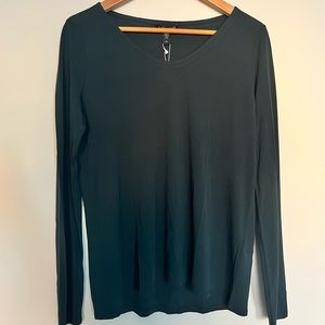 100% Silk Eileen Fisher Long Sleeve Shirt - Dark Grey, size S